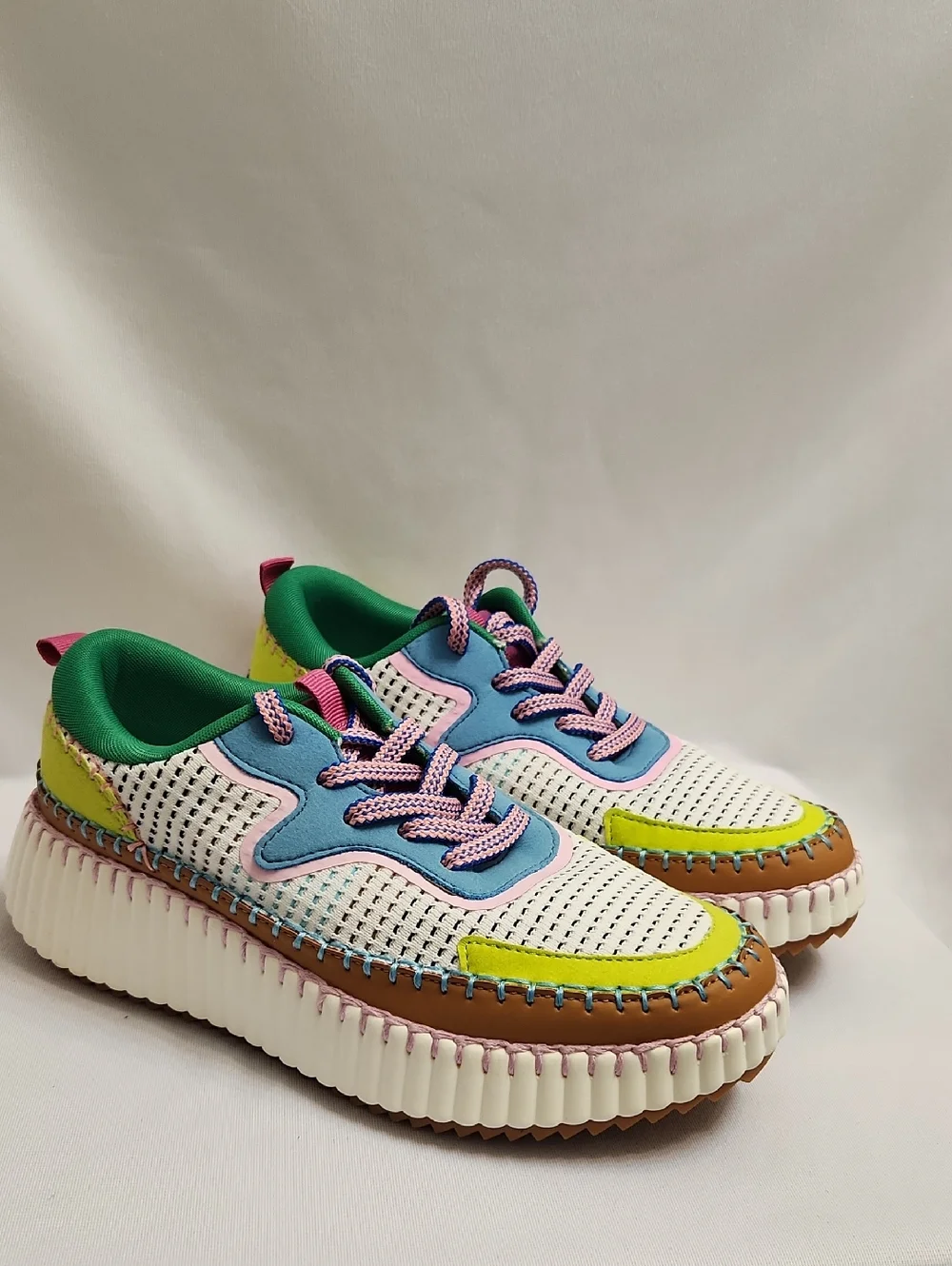 Claudia Ghizzani Cozzy Girl Coachel Multi-Paneled Platform Sneakers (W Size 37)